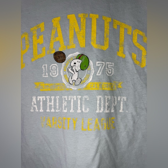 Peanuts Snoopy Athletic Dept Varsity League Ringer Tee Medium NWOT - Picture 3 of 7
